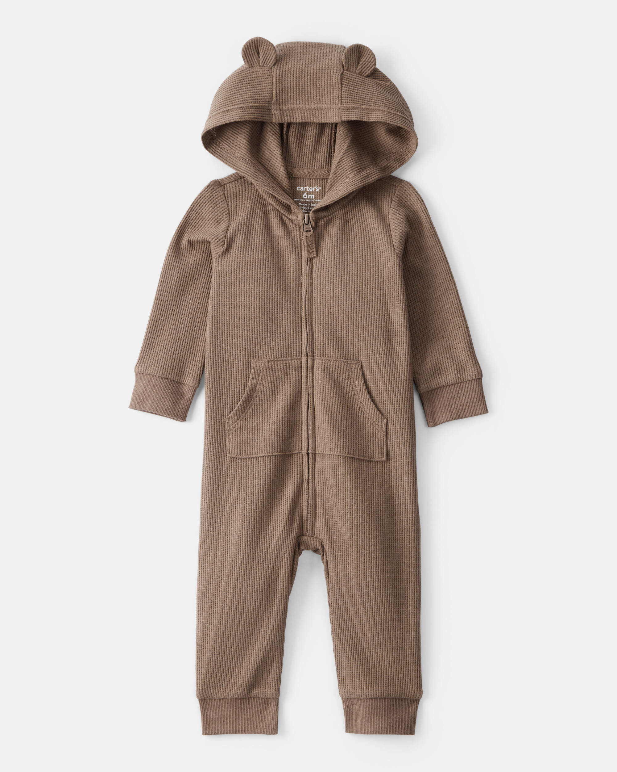 Baby Boy Bear Long-Sleeve Jumpsuit - Brown 1 Baby Boy Bear Long-Sleeve Jumpsuit - Brown