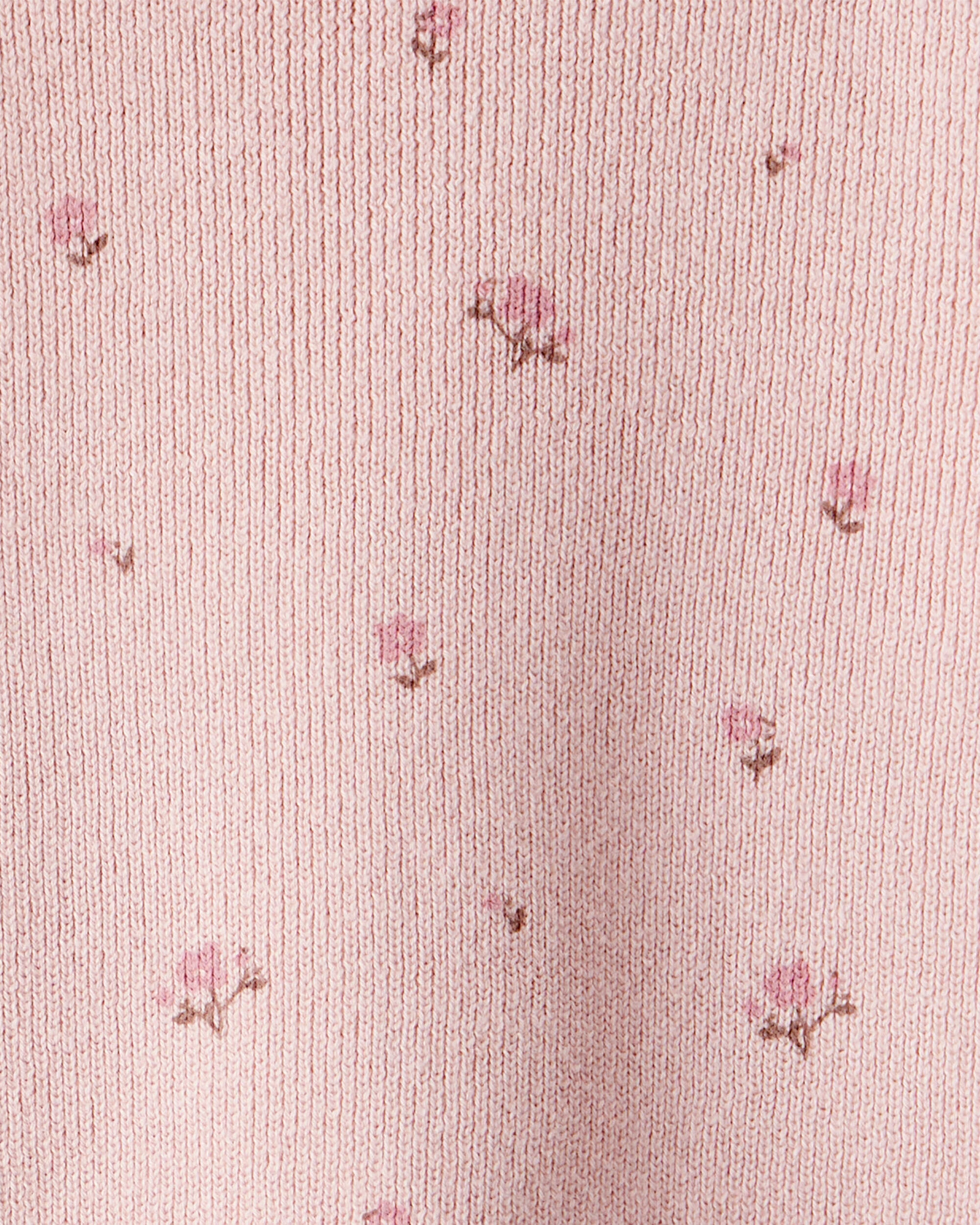Baby Girl 2-Piece Organic Cotton Sweater Knit Set in Blush Petals Print 6 Baby Girl 2-Piece Organic Cotton Sweater Knit Set in Blush Petals Print