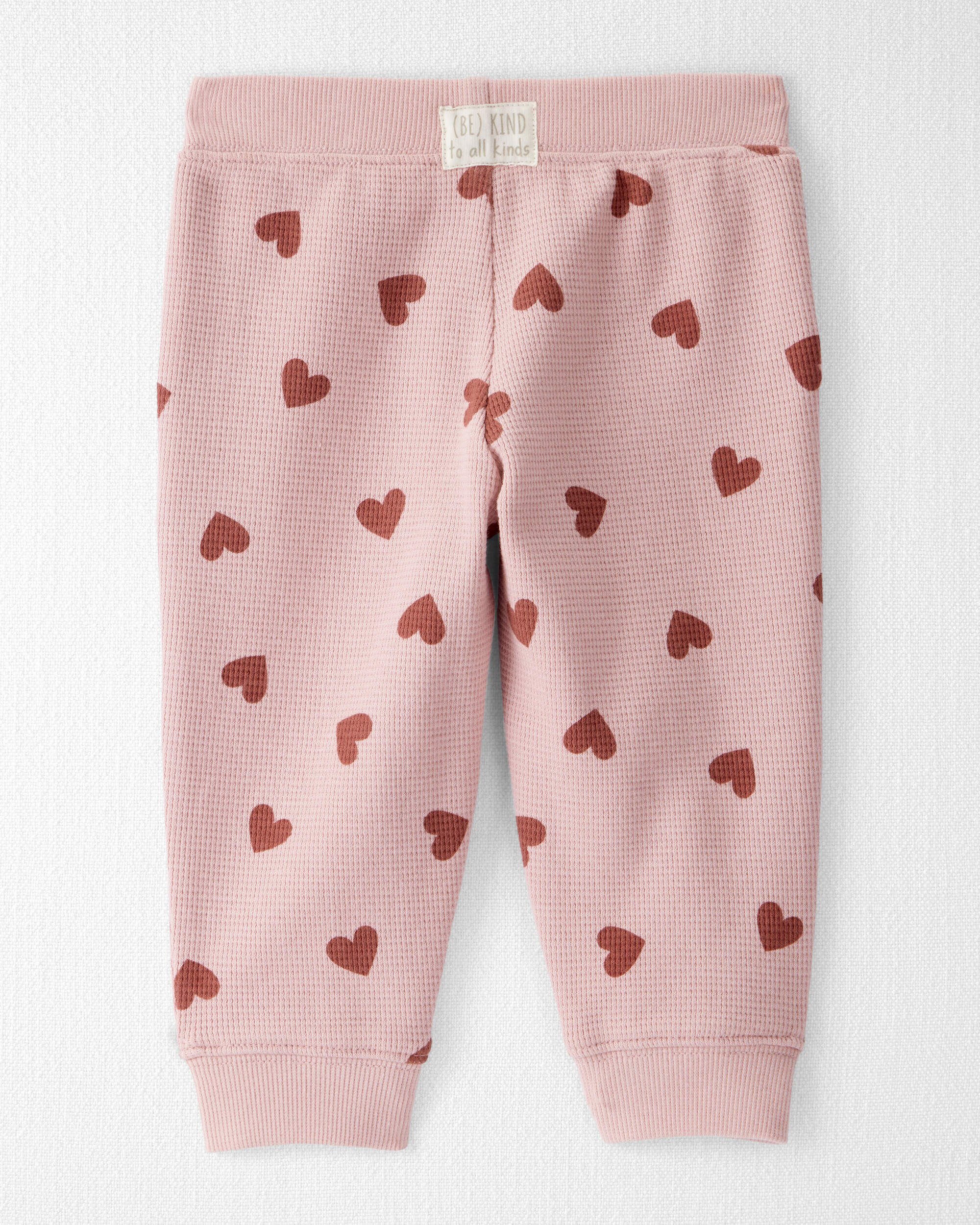 Baby Waffle Knit Set Made with Organic Cotton in Heart Print 6 Baby Waffle Knit Set Made with Organic Cotton in Heart Print