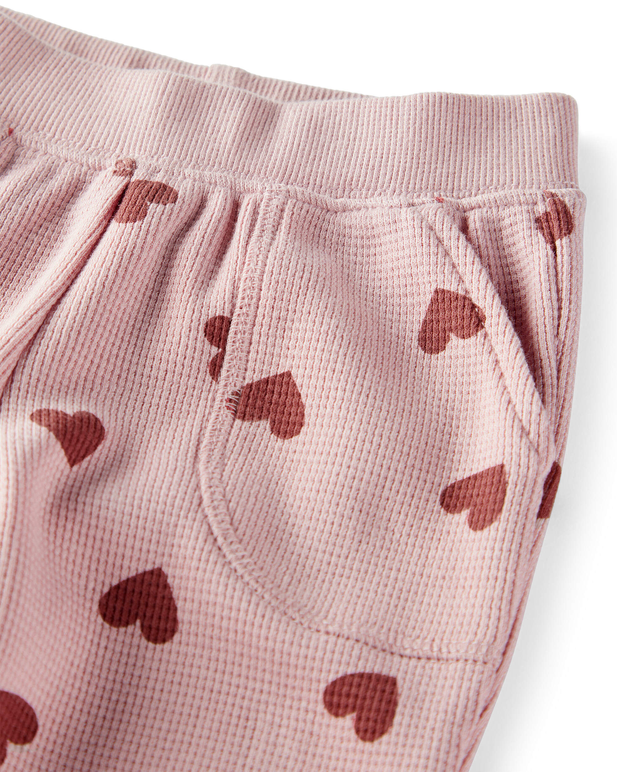 Baby Waffle Knit Set Made with Organic Cotton in Heart Print 7 Baby Waffle Knit Set Made with Organic Cotton in Heart Print