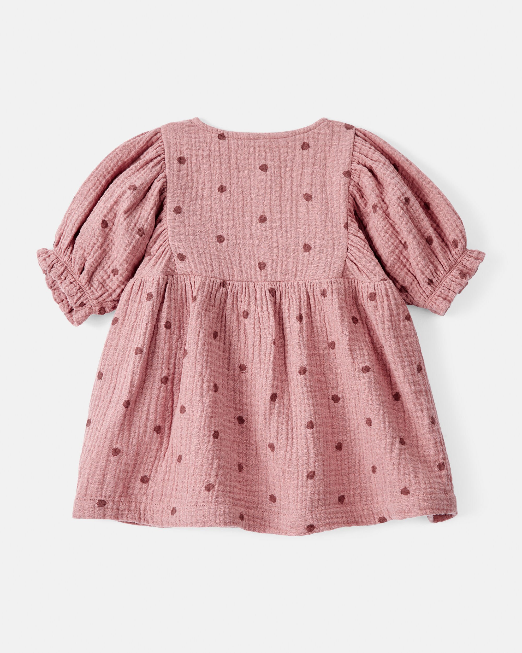Baby Girl 2-Piece Acorn Print Short-Sleeve Dress Set - Pink 7 Baby Girl 2-Piece Acorn Print Short-Sleeve Dress Set - Pink