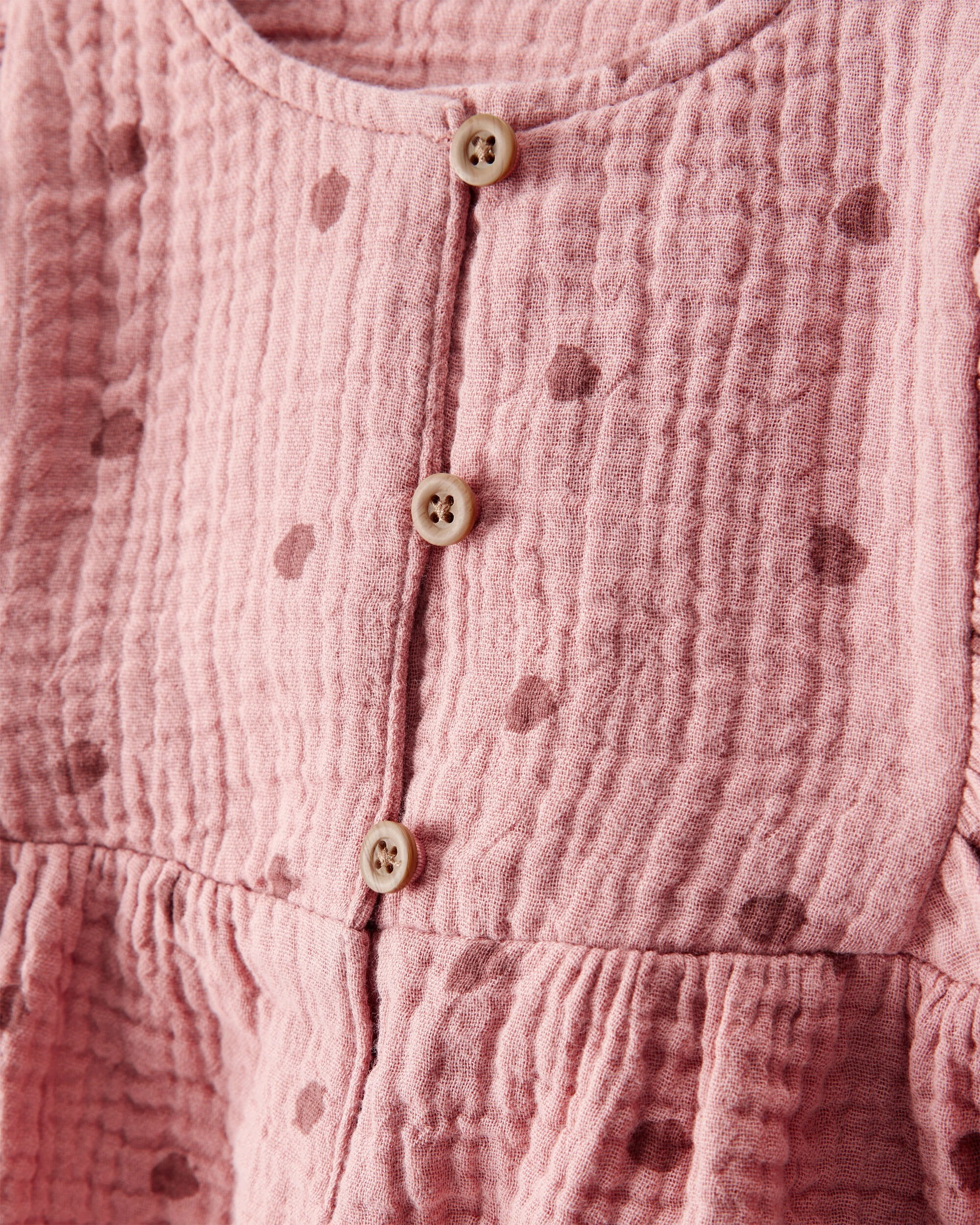 Baby Girl 2-Piece Acorn Print Short-Sleeve Dress Set - Pink 10 Baby Girl 2-Piece Acorn Print Short-Sleeve Dress Set - Pink