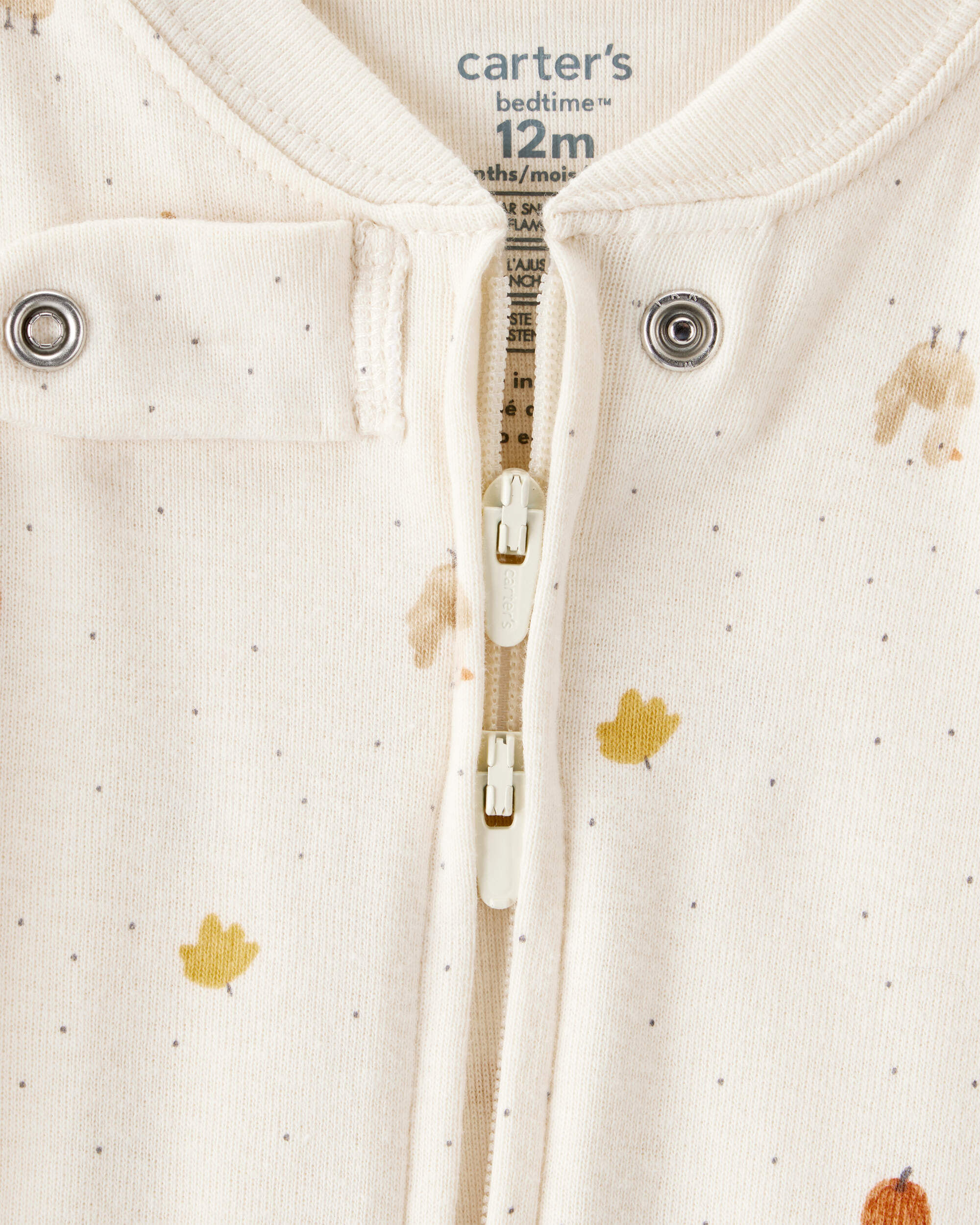 Baby Thanksgiving Print 100% Cotton Long-Sleeve 2-Way Zip Footed 1-Piece Pajamas - White 5 Baby Thanksgiving Print 100% Cotton Long-Sleeve 2-Way Zip Footed 1-Piece Pajamas - White