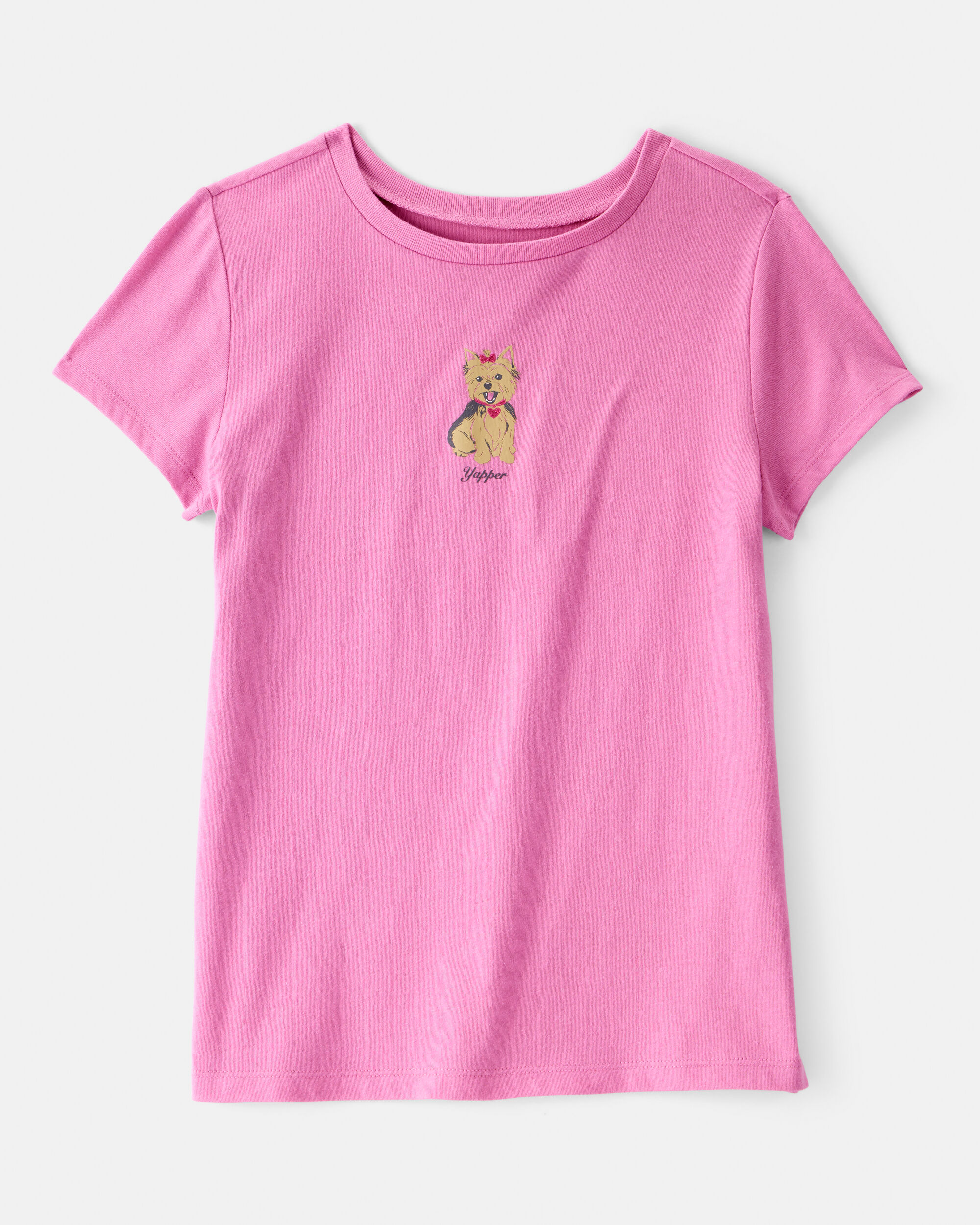 Girls Dog Short-Sleeve Graphic Tee - Pink 1 Girls Dog Short-Sleeve Graphic Tee - Pink