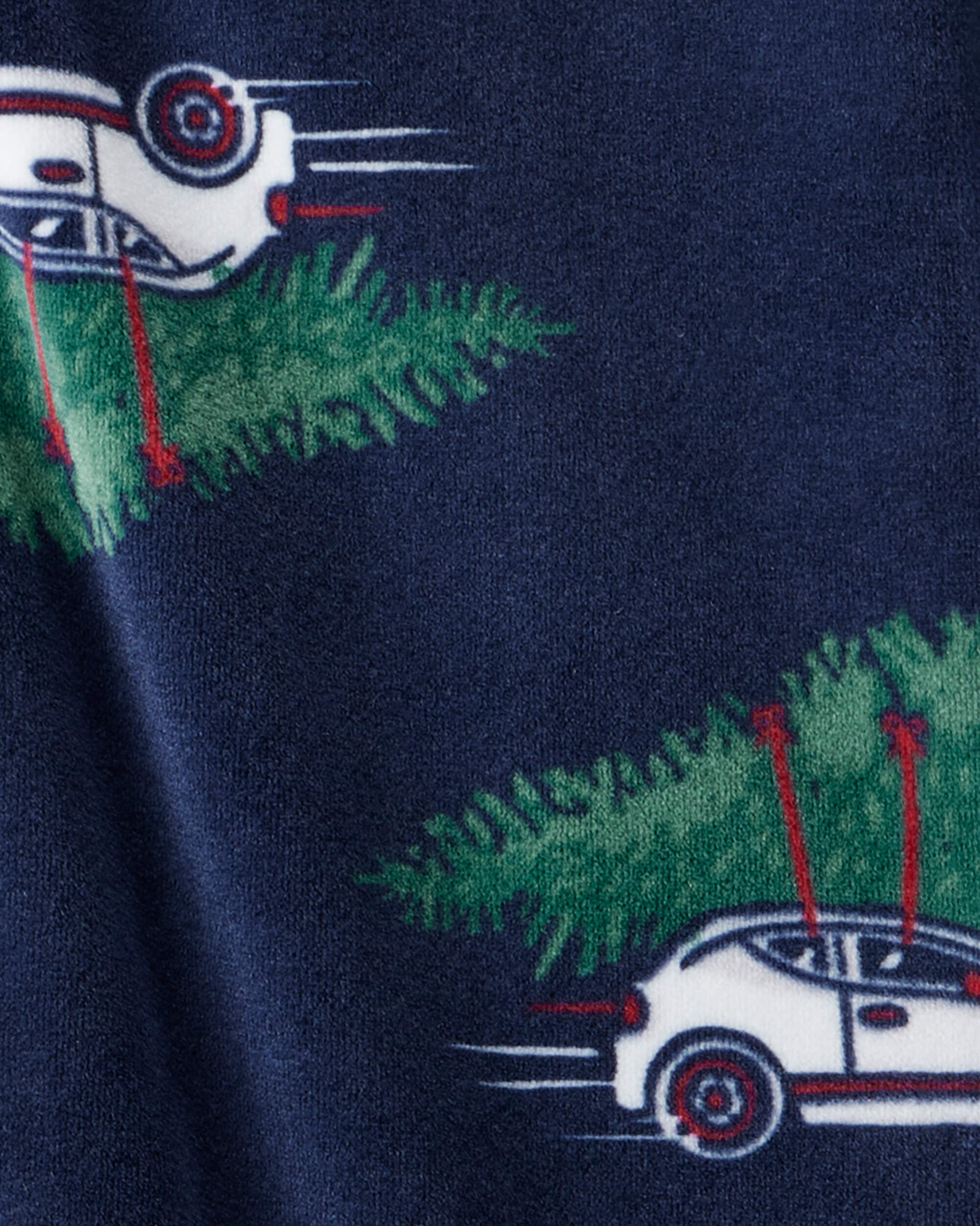 Baby Boy Car Print Velour Long-Sleeve Snug Fit 1-Piece Pajamas - Navy 6 Baby Boy Car Print Velour Long-Sleeve Snug Fit 1-Piece Pajamas - Navy