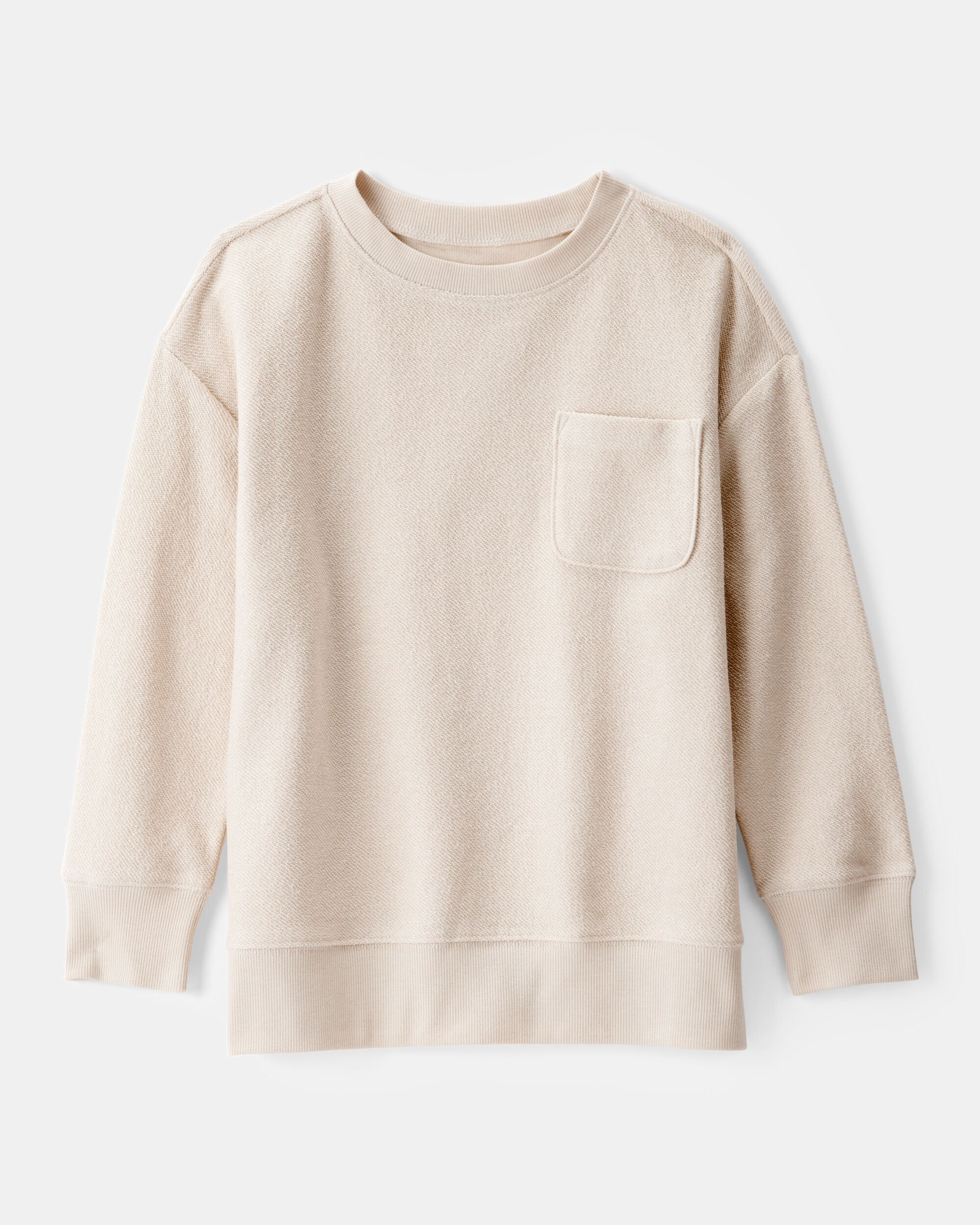 Boys French Terry Pullover Sweatshirt - Tan 1 Boys French Terry Pullover Sweatshirt - Tan