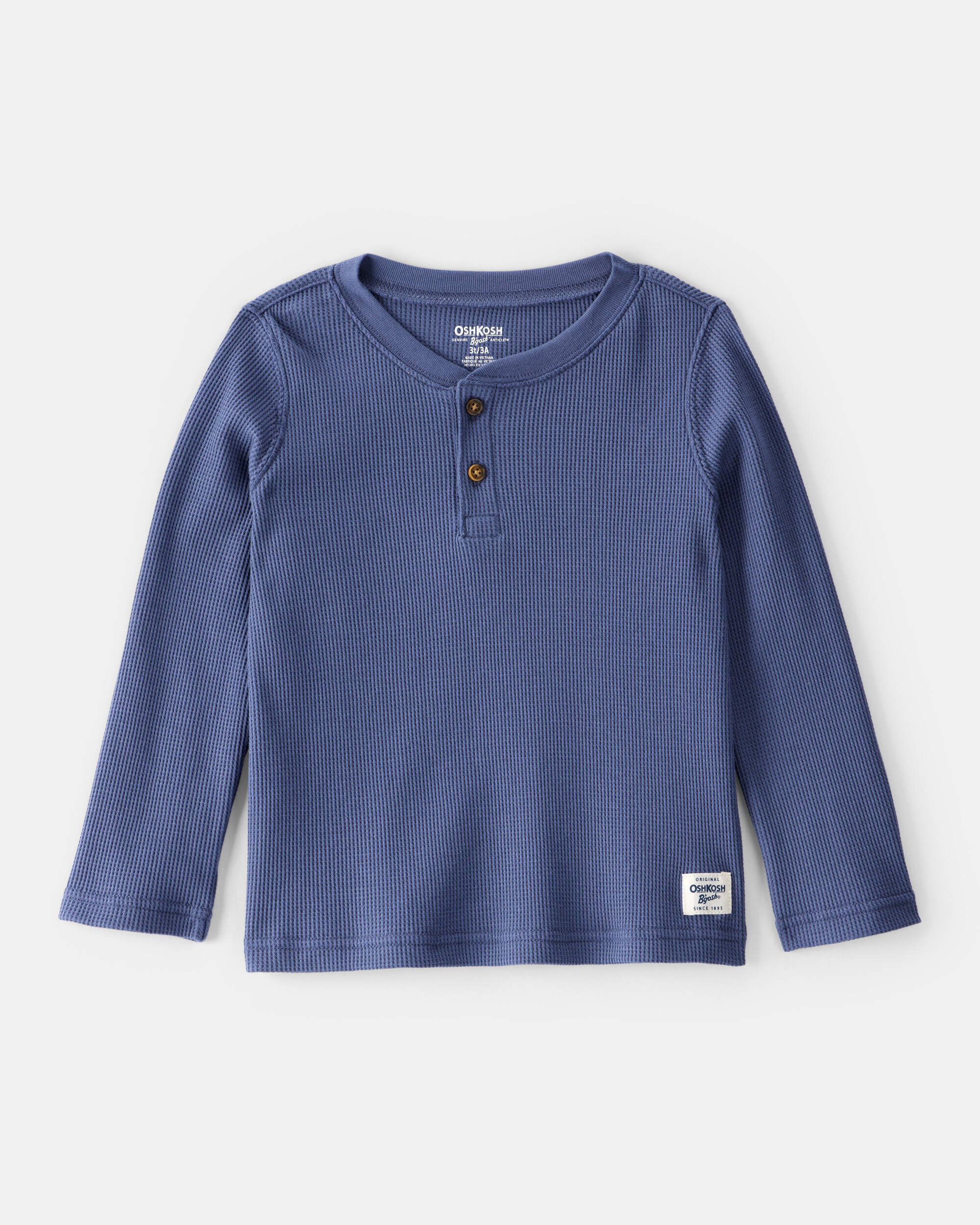 Toddler Boy Long-Sleeve Henley Shirt - Blue 1 Toddler Boy Long-Sleeve Henley Shirt - Blue