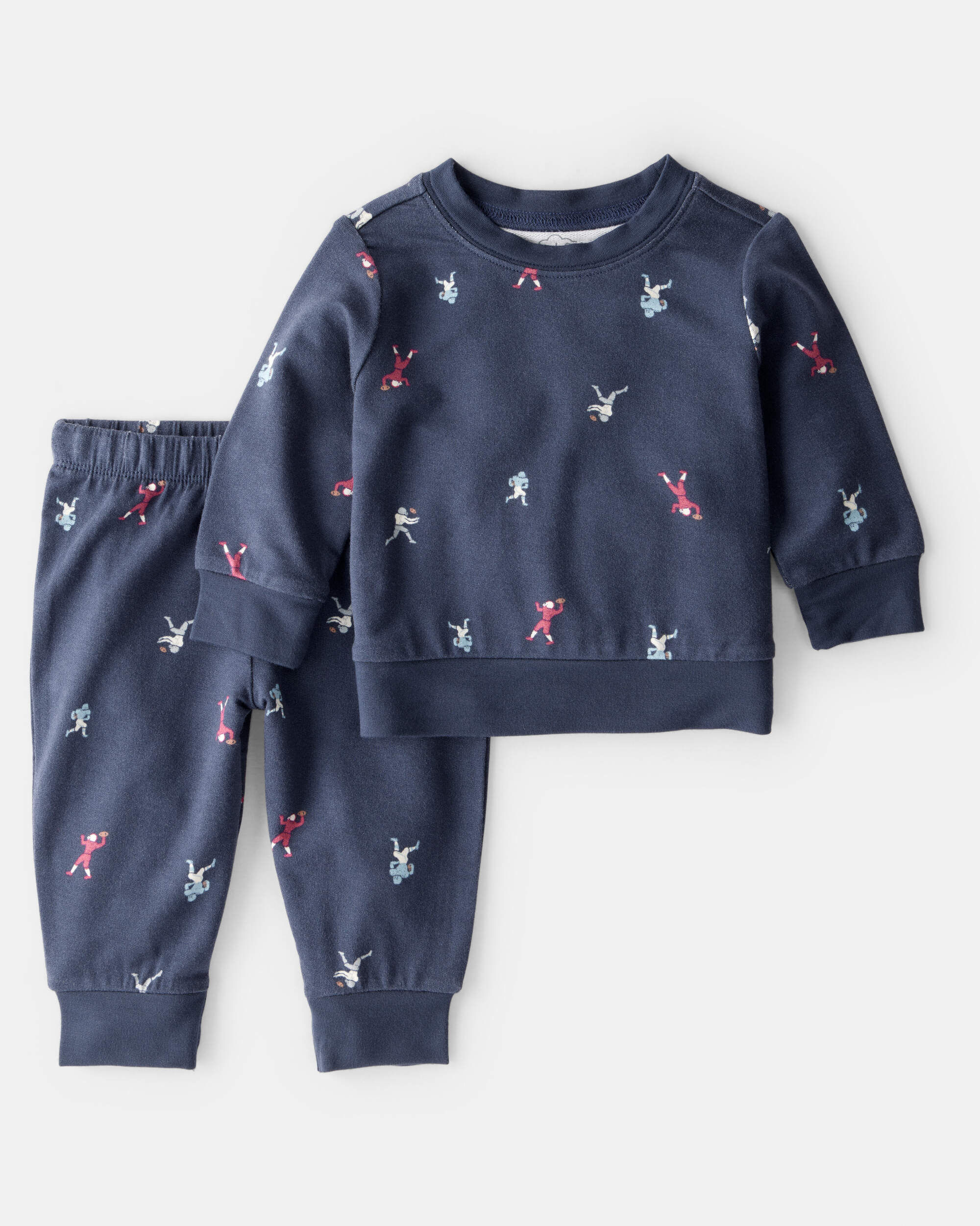 Baby Boy 2-Piece Football Print PurelySoft Long-Sleeve Tee & Pant Set - Blue 1 Baby Boy 2-Piece Football Print PurelySoft Long-Sleeve Tee & Pant Set - Blue