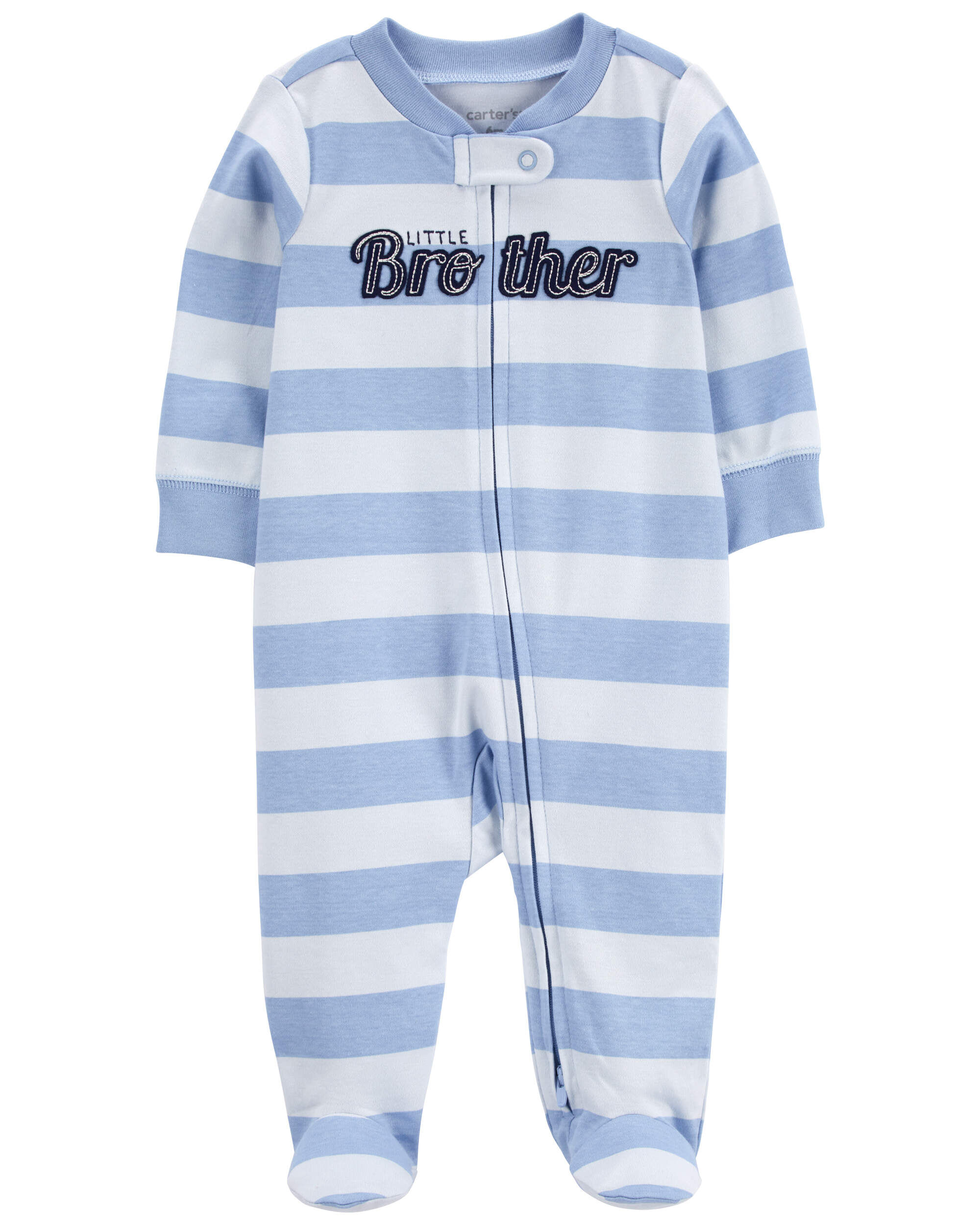 Baby Little Brother 2-Way Zip Cotton Sleep & Play Pajamas 1 Baby Little Brother 2-Way Zip Cotton Sleep & Play Pajamas
