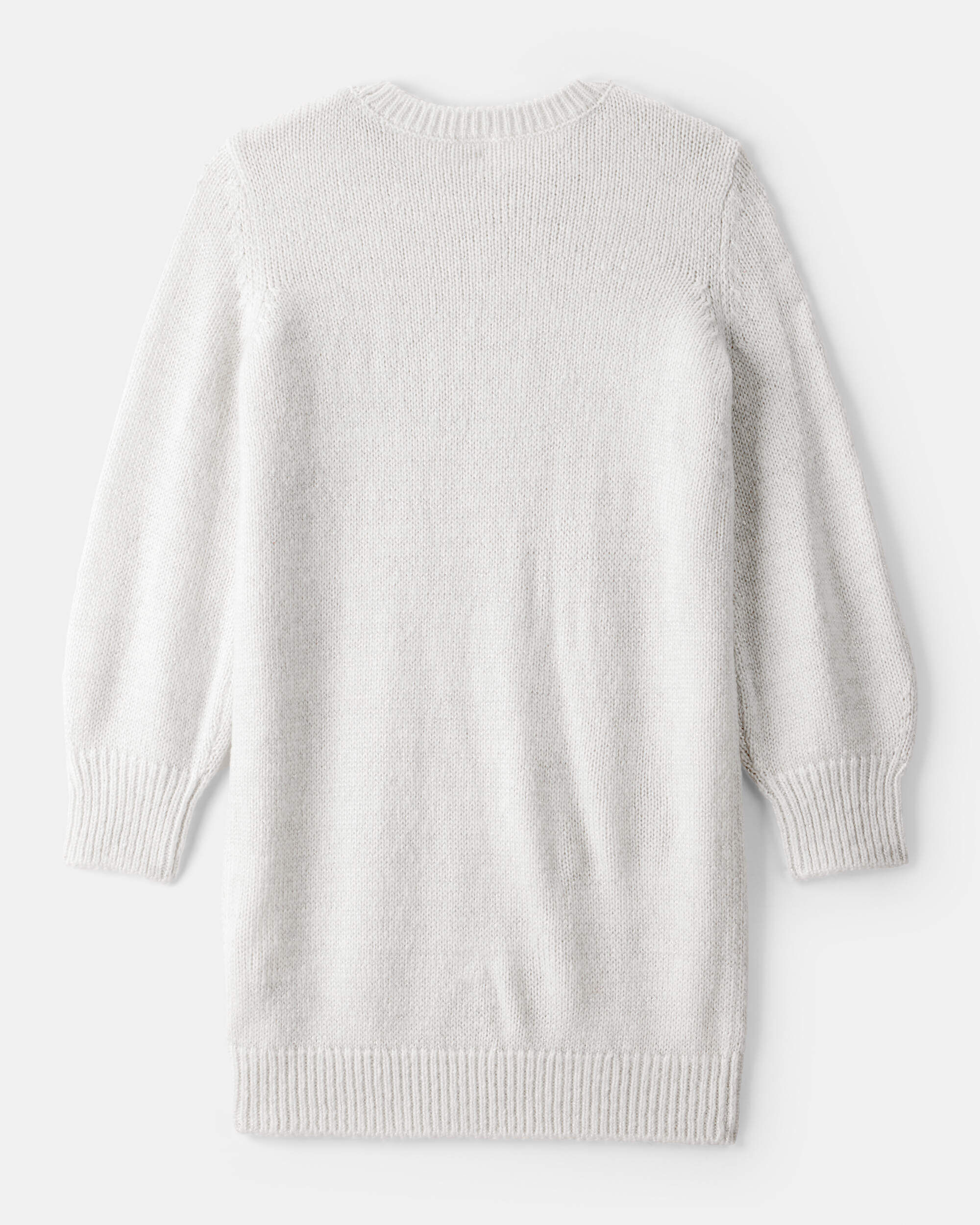 Girls Cable Knit Long-Sleeve Dress - Ivory 5 Girls Cable Knit Long-Sleeve Dress - Ivory