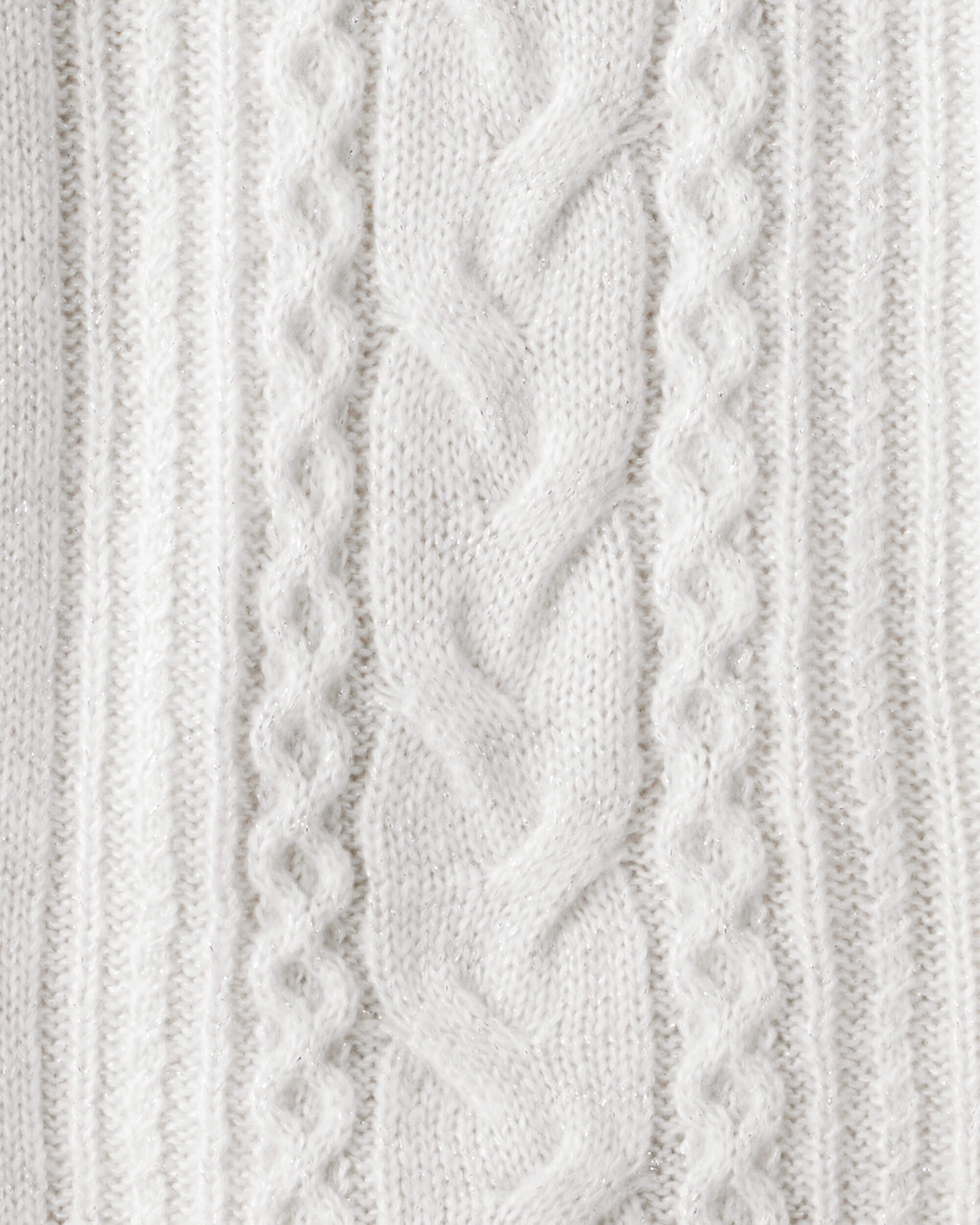 Girls Cable Knit Long-Sleeve Dress - Ivory 6 Girls Cable Knit Long-Sleeve Dress - Ivory