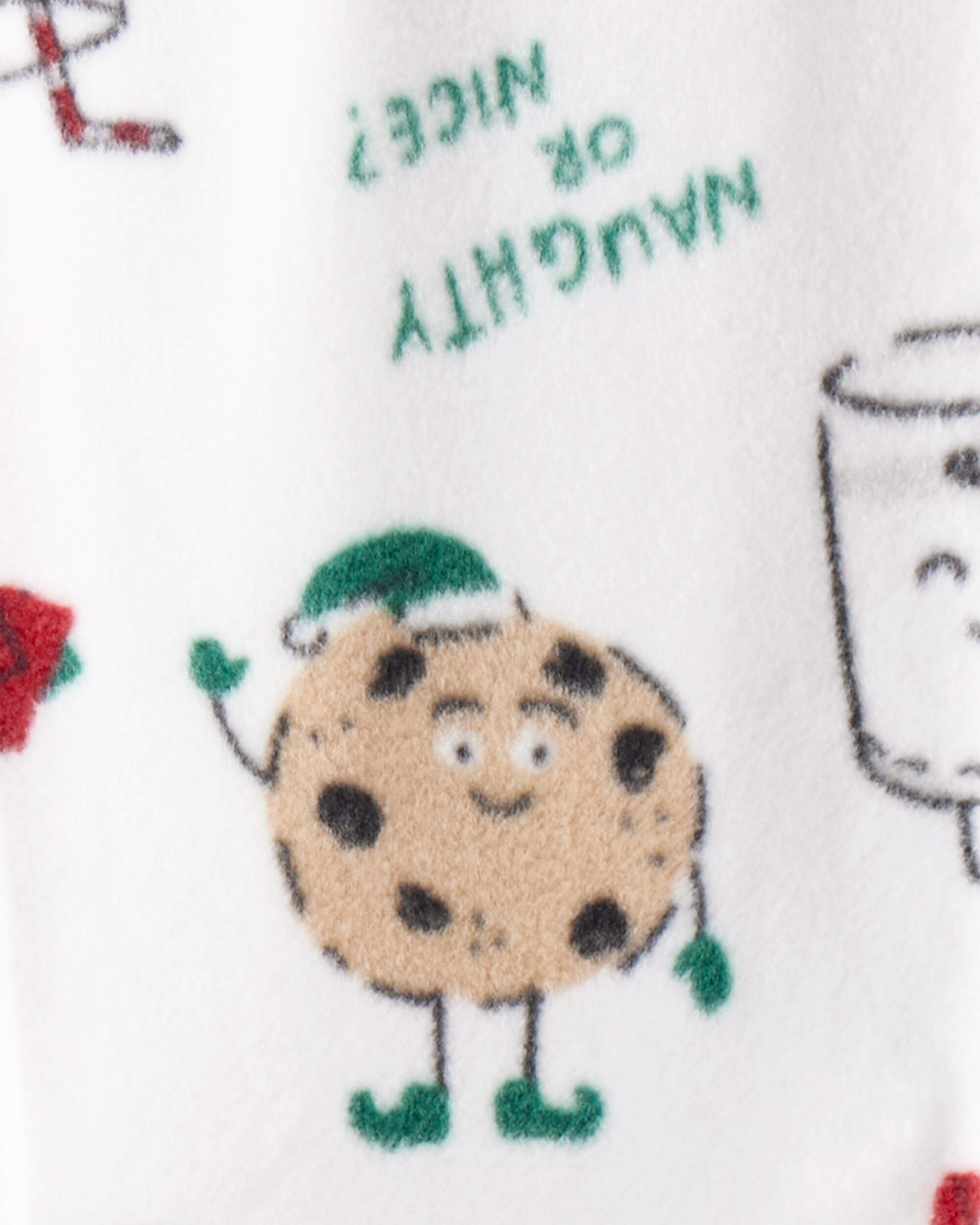 Baby Santa Print Loose Fit Fleece Long-Sleeve Sleep & Play Pajamas - White 6 Baby Santa Print Loose Fit Fleece Long-Sleeve Sleep & Play Pajamas - White