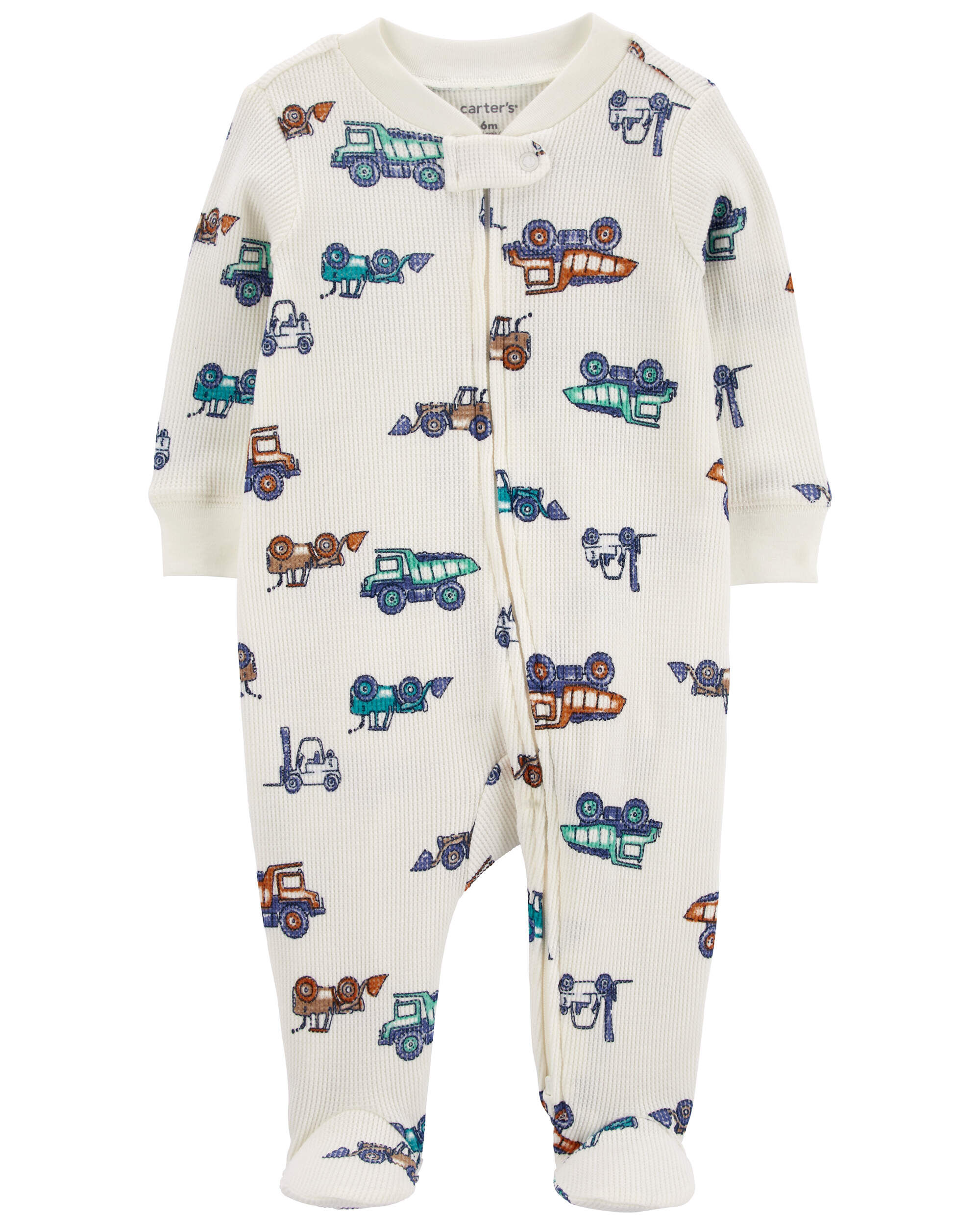 Baby 2-Pack Thermal 2-Way Zip Sleep & Plays 10 Baby Car 2-Way Zip Waffle Knit Sleep & Play Pajamas