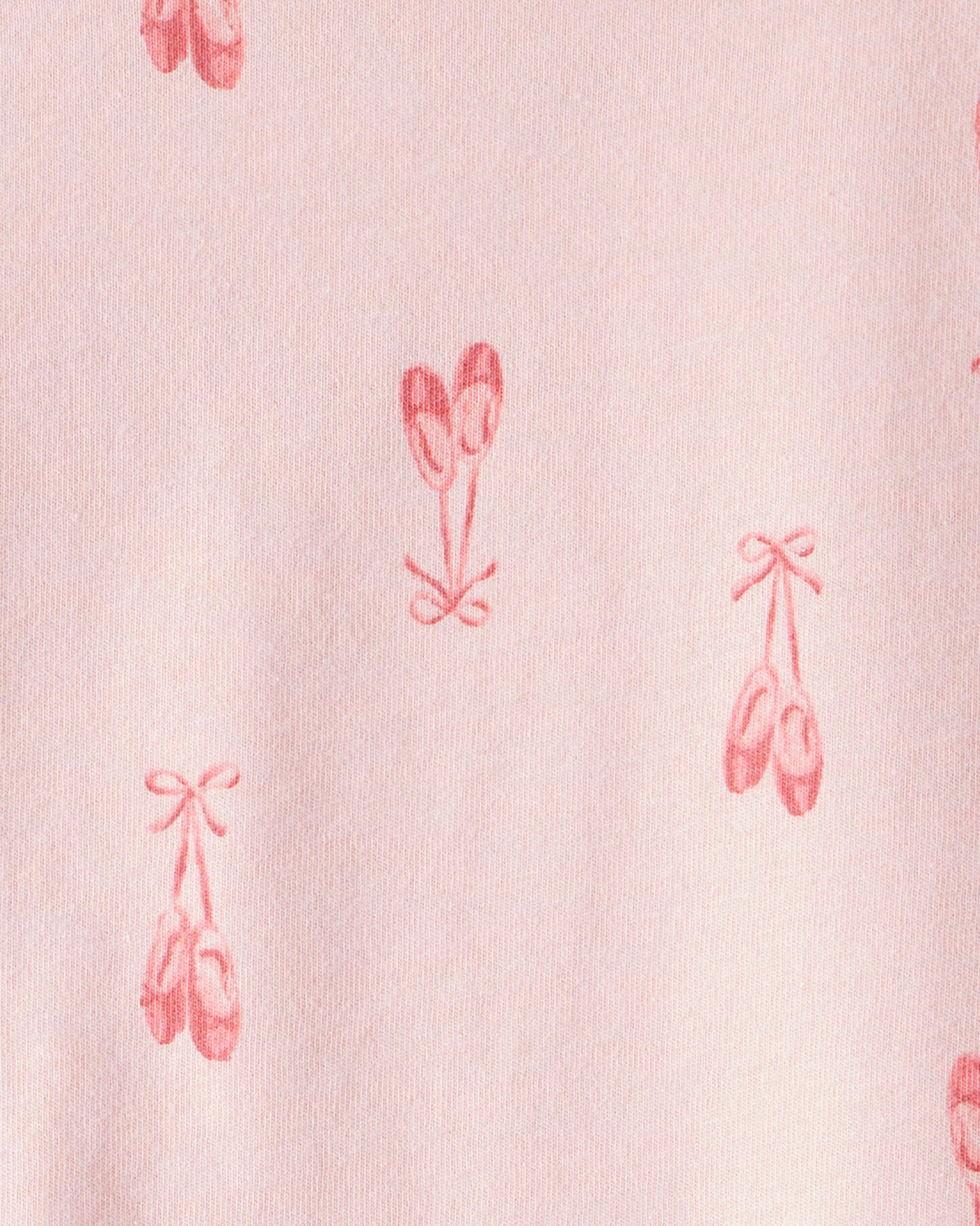 Toddler Girl Ballet Slippers Long-Sleeve Peplum Top - Pink 4 Toddler Girl Ballet Slippers Long-Sleeve Peplum Top - Pink